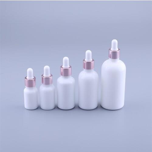 10pcs 10ml 15ml 30ml 50ml 100ml Pearl White Glass Essential Oil Bottles Serum Bottle Cosmetic Packaging Bottle With Dropper