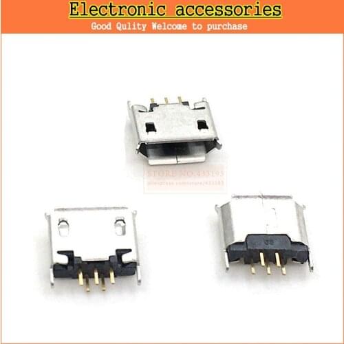 100pcs/Lot,Micro USB 5pin B type Female Connector For Mobile Phone Micro USB Jack Connector 5 pin Charging Socket Free shipping