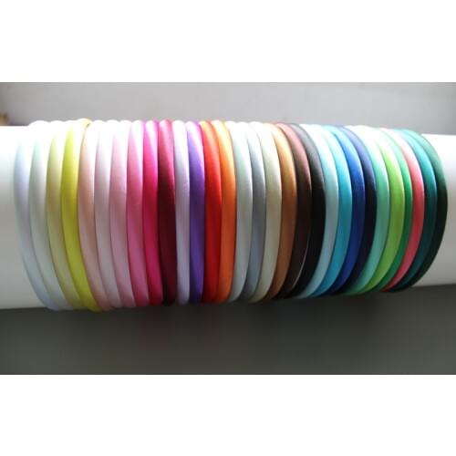 30 pcs/lot , 10 mm Width Satin Covered Hairbands, Plastic Findings
