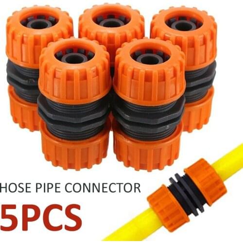 5pcs Garden Hose Pipe Connectors 1/2" Garden Joiner Mender Extend Adaptor Coupler Garden Watering Hose Plastic Quick Connectors