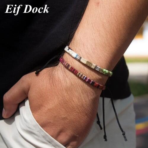 Eif Dock Rainbow Women Bracelet Boho Beach Jewelry Handmade Weave Trendy Pulsera Mujer Moda Bohemian Bangles Wholesale