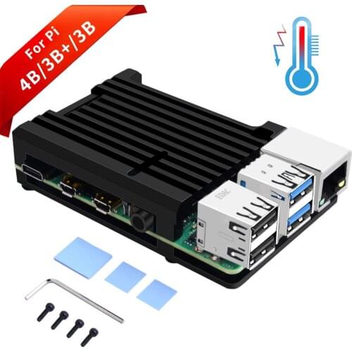For Raspberry Pi 4 Model B Case with Aluminum Alloy Heatsink Pillar