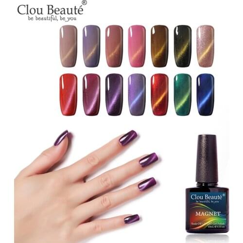 Clou Beaute Cat Eye Chameleon Gel Varnish Nail Art Magnetic Nail Gel Lacquer Enamel Permanent Soak Off LED UV Gel Nail Polish