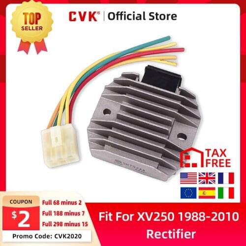 CVK Rectifier Voltage Regulator Charger For YAMAHA Virago XV250 1988 - 2010 Include Route 66 For YAMAHA Virago XV125 1990 - 2010