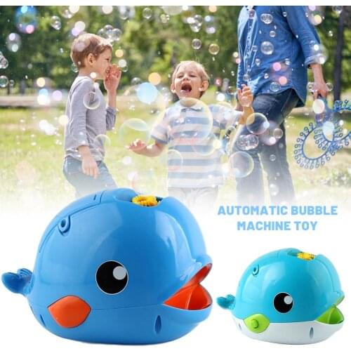 Childrens Electric Bubble Machine Cartoon Dolphin Automatic Bubble Blowing Toy Outdoor Game Without Bubble Liquid