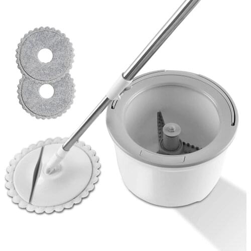 Spin Mop and Bucket 2 in 1 Microfiber EasyWring Floor Cleaning System 50" Stainless Steel handle