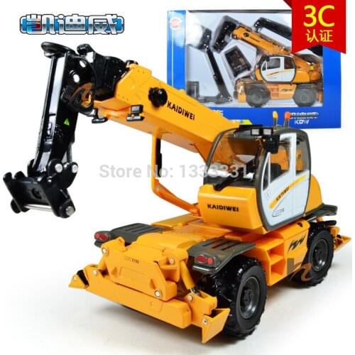 KDW high quality alloy Engineering Vehicle model Wholesale children toy cars gift box 1:50 material transporter truck crane