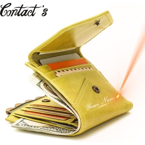 Contacts Free Engraving Mini Clutch Bag Genuine Leather Wallet Women Small Coin Purse High Quality Credit Card Holder Wallets