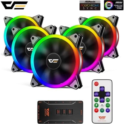 Aigo 120mm RGB Fan Addressable ARGB Asus Aura Sync DR12 Pro PC Case Fan Computer Case Quiet PC Cooling Fans with Control Hub