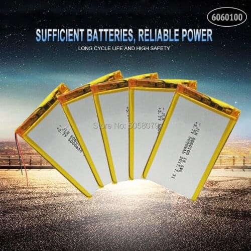 5pcs Li Po Li-ion Batteries Lithium Polymer Battery 3 7 V Lipo Li Ion Rechargeable Lithium-ion 6060100 5000mAh Bateria Replace