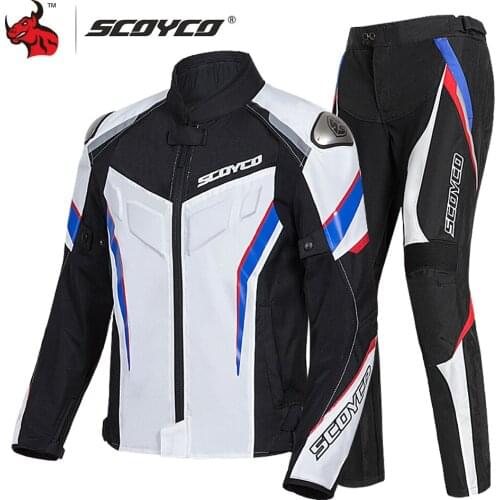 SCOYCO Men Motorcycle Jacket Motocross Off-Road Jacket Motor Racing Jacket Breathable Mesh Moto Jacket Protective Gear