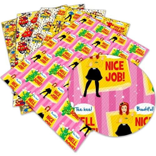 New The Wiggle Pattern Printed Synthetic Faux Leather 30 cm x 136cm for DIY Hair Bow Bags Shoes Crafts Material L265 L266