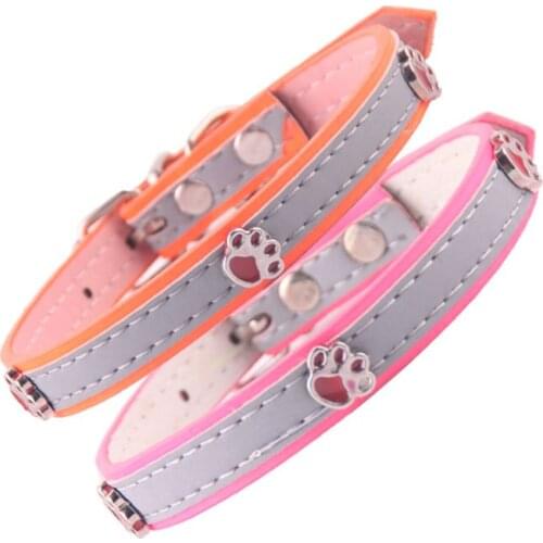 2021 Pets Dog Collars PU Leather Summer Small Size Collar Necklace Cute Dog Cat Chihuahua Use Adjustable Pet Products Supplier