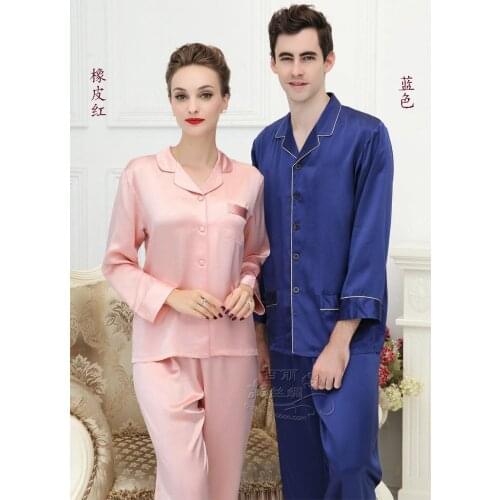 100% mulberry silk couple household to take heavy silk pajama super-large size M - XXXXL men and women