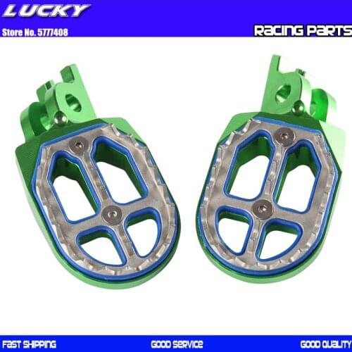 Billet CNC MX Foot Pegs Pedals Rests Stainless Steel For KAWASAKI KXF250 KX250F 2006-2018 KXF450 KX450F 2007-2018