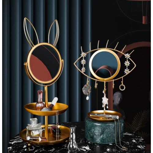 Earrings Earrings Necklace Display Stand Cosmetics Jewelry Storage Box Makeup Mirror Jewelry Tray Shelves