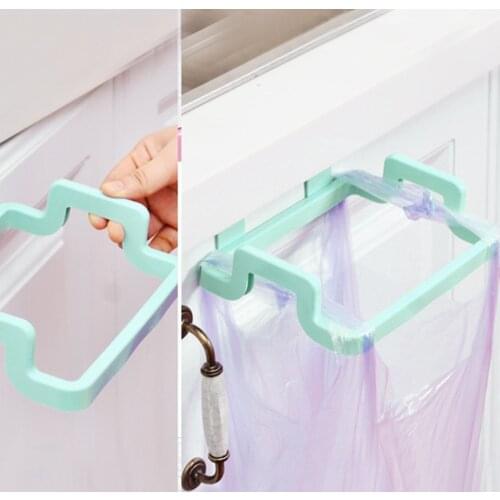 Portable Garbage Bag Holder Hanging Kitchen Door Back Type Clip Stand Household Cabinet Cupboard Washcloth Hanger