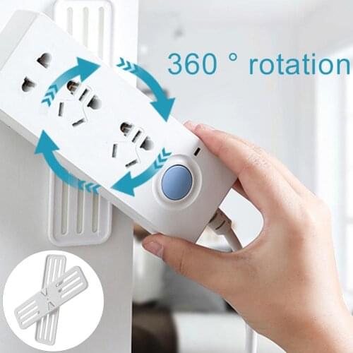 Self Adhesive Wall-Mounted Power Strip Fixator Plug Board Holder Socket Hanger