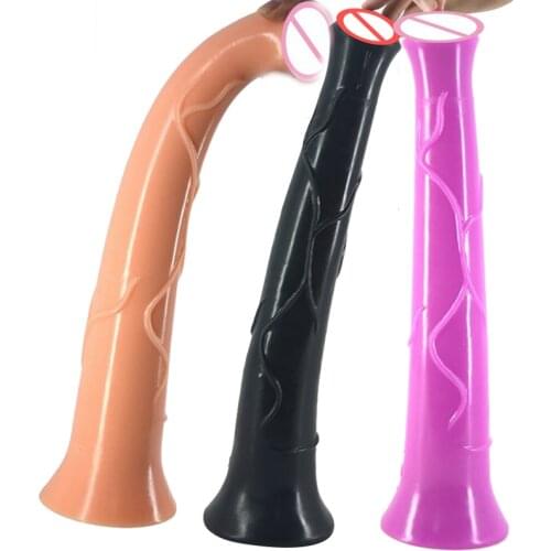 FAAK TPE Dildos Length 17.2in Huge Long Flexible Animal Dildo Horse Penis Erotic Sex Toys For Woman Masturbation Big Dong Dick