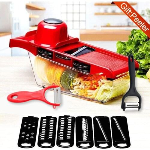 Multifunctional vegetable cutter, fruit slicer, potato peeler, carrot cheese grater, salad machine, kitchen supplies gift 2