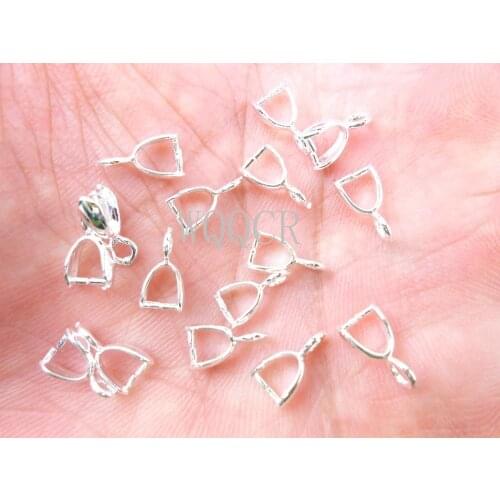 Free Shipping 100PCS wholesale 925 silver full of jewelry results bail connector with clip clip pendant linker
