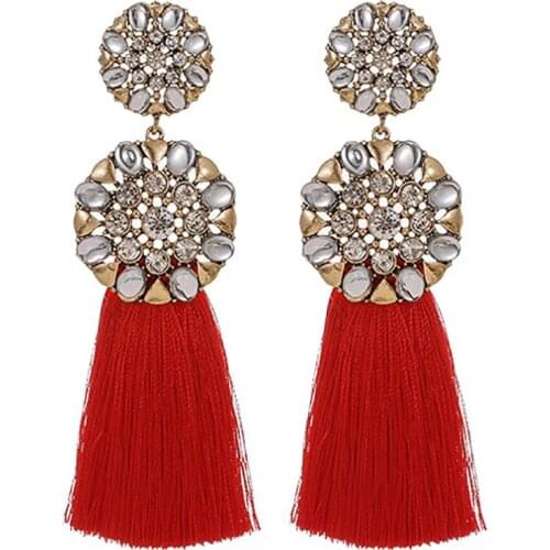 ZHINI Irregular Round Tassel Earrings Aretes De Mujer 2020 Colorful Crystal Dangle Drop Earring Handmade Fashion Jewelry brincos
