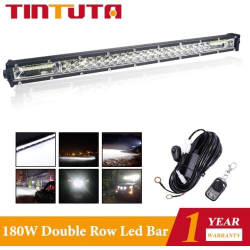 1SET 180W Fog lights Led bar Led LED Light bar 20 inches 3030 60LED Universal LED For off road 4x4 SUV ATV Niva 12V 24V Auto