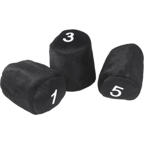 High quality 1 Set of 3 Long Neck Barrel Golf Club Head Covers Headcovers Protect black 1 3 5