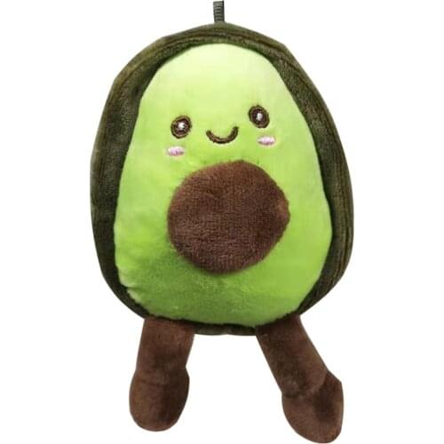 10PCS 15cm Smiling Avocado Favorite Bag Decoration Plush Mini Pendant Keychain Doll Ring Soft Toy