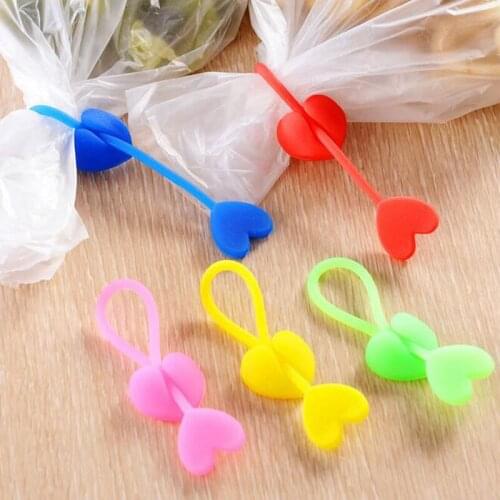 1000pcs Creative Home Green Loving Silicone Plastic Food Bag Sealing Clip Tie Beam Port Bundling Multiple Installation ZA4647