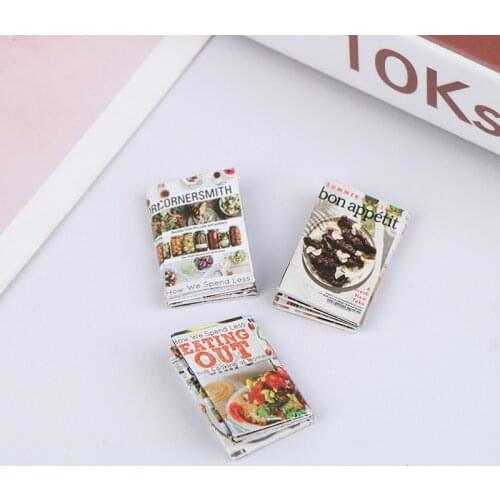 3Pcs/set 1/12 Dollhouse Vintage Miniature Book Model Decor Furniture House Notebook Dolls House
