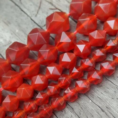 4-12mm Round Faceted Red Agates Beads Natural Stone Beads For Jewelry Making beads Bracelets 15inch Needlework DIY Beads Trinket