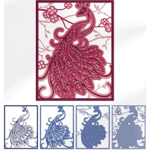4 PCS Beautiful Peacock Cutting Dies for DIY Scrapbooking Embossing Paper Cards Making Crafts Supplies 2020 New Dies