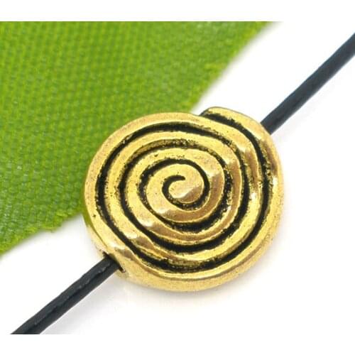 50 PCs gold color Tone Swirl Spacers Beads Findings 12x11mm (B04940)