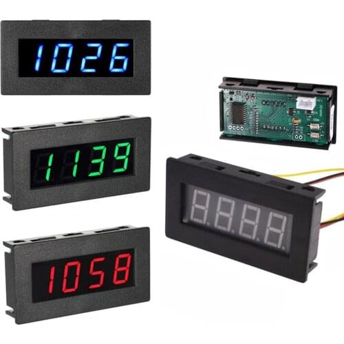 Car Tachometer 4 Digital LED 5-9999RPM Measuring Gauge Frequency Tachometer High Precision Tach RPM Speed Meter