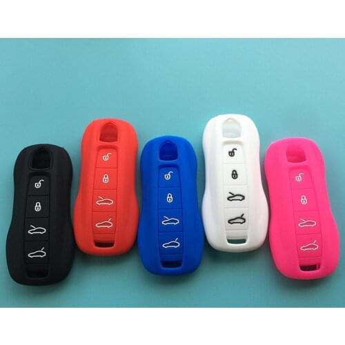 4button silicone car key cover case for Porsche Panamera Macan Cayman 911 981 Boxster 981 Cayenne 92A Carrera 911 991 918 key