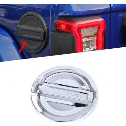 For Jeep Wrangler JL 2018 2019 ABS Sliver Carbon Fiber Look Car Styling Tank Fuel Tank Gas Diesel Oil Cap Cover Trim Accessories