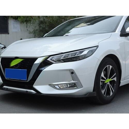 For Nissan Sentra Sylphy B18 2019 2020 Exterior Car Accessories ABS Front Fog Light Lamp Decorative Cover Trim 2pcs
