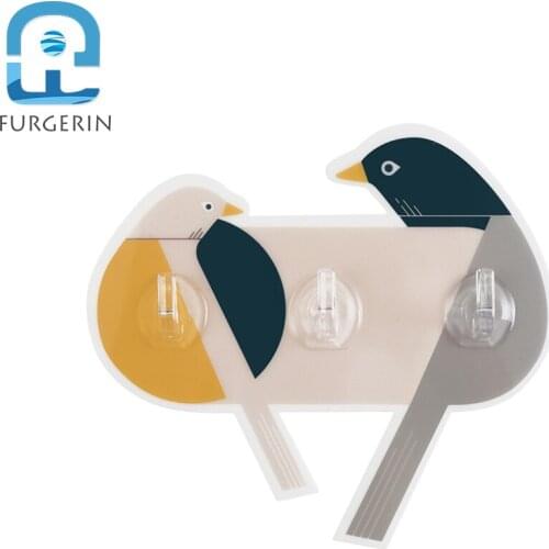 FURGERIN Towel Hanger Key Holder Wall Hook Minimalist coat hanger key holders home organizer Room Accessoies animal hook