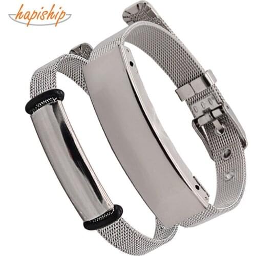 Hapiship 2019 Women Mens Stainless Steel Bracelet Cool Adjustable Male Female Bangle Dropshipping MY026