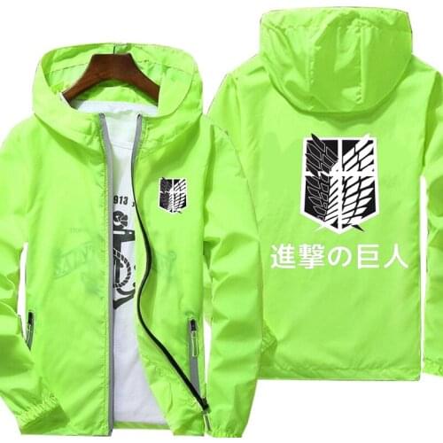 Jacket spring autumn fashion Attack On Titan print top mens casual zipper jacket mens jacket large size