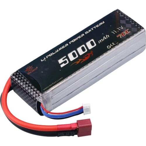 11.1V 3S Lipo Battery 5000mAh 70C Deans T Plug for DJI F450 Quadcopter RC Helicopter Airplane Hobby Drone and FPV