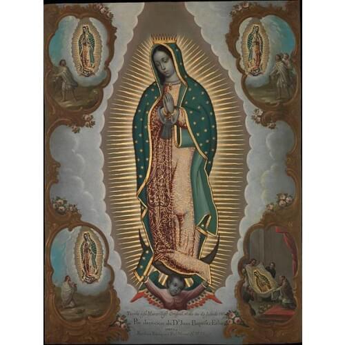 TOP Religious painting The Virgin of Guadalupe with the Four Apparitions Catholic print art painting on canvas- good quality