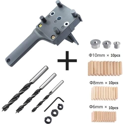 Woodworking Pocket Hole Jig Kit Set 6 8 10Mm Drill Guide Metal Sleeve Wood Drilling Doweling Hole Saw Tools Handheld Jigs 41Pcs