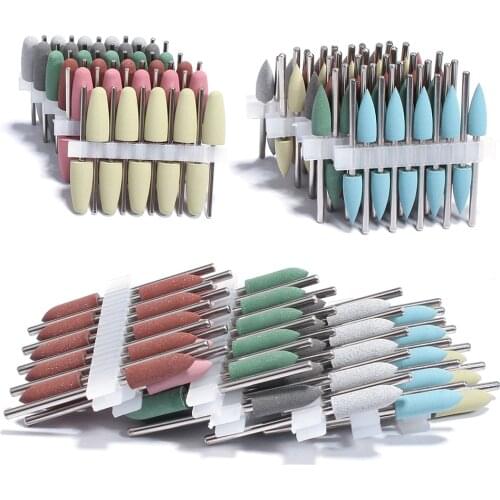 10pc Rotary Silicone Nail Drill Bit Set Milling Cutter Nails Rubber Manicure Drills Bits Electric Burr Accessories Tools