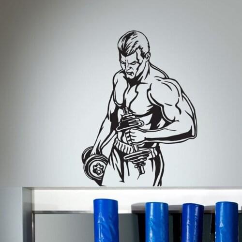Fitness Decal Gym Gymnasium Sticker Body-building Posters Vinyl Wall Decals Mural Crossfit Decal Muscle Gym Sticker 1005