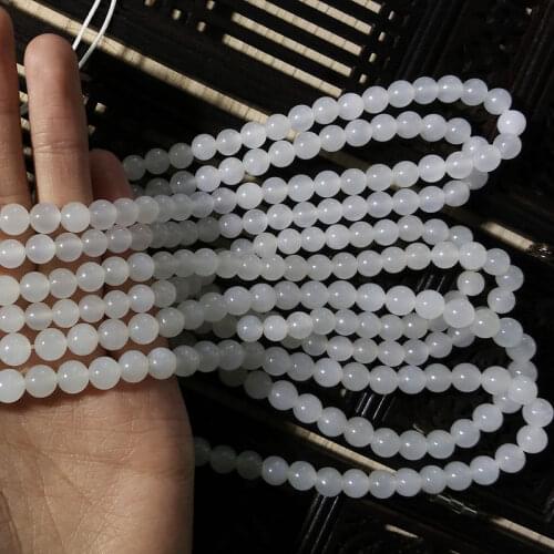 Natural white jade handmade pendant necklace rope genuine jadeite jade rope chain jade jewelry 108beads wholesale lots bulk