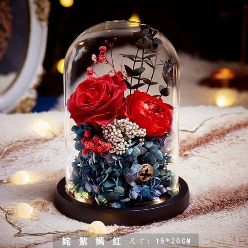 2021 new valentines day gifts christmas romantic gift beauty and the beast roses eternal rose in dome with led lamps home decor
