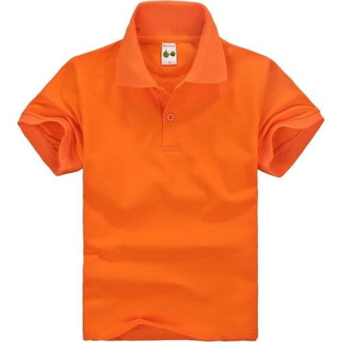 2021 Summer Kids Polo Shirts Children Cotton Short Sleeved Tops 3-14 Years Boys Girls Lapel Solid Sport Polo Shirts