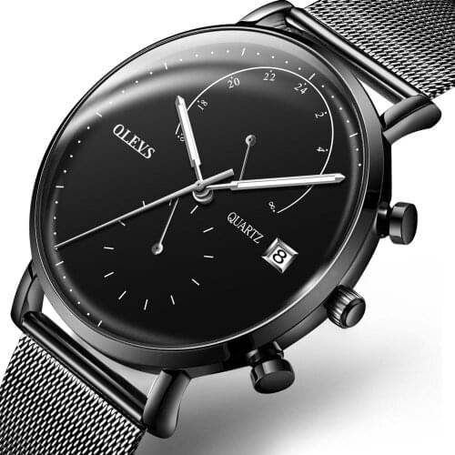 OLEVS Mens Watch Business Chronograph Quartz Watch Automatic Calendar Waterproof Senior Mens Clock Relogio Masculino 2020